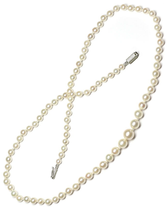 Foto 3 - Perlenkette im Verlauf Akoya Zuchtperlen Weißgoldschloß, R9128